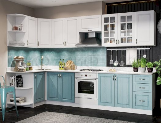 Кухня Констанция Компоновка №3 Зеленый (Миф)